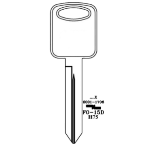 JMA FORD LINCOLN MERCURY 8 CUT KEY BLANK FO-15D 1196FD H75 PACK OF 10