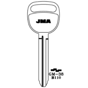 JMA GM DOUBLE SIDED 10 CUT KEY BLANK GM-38 B110 PACK OF 10