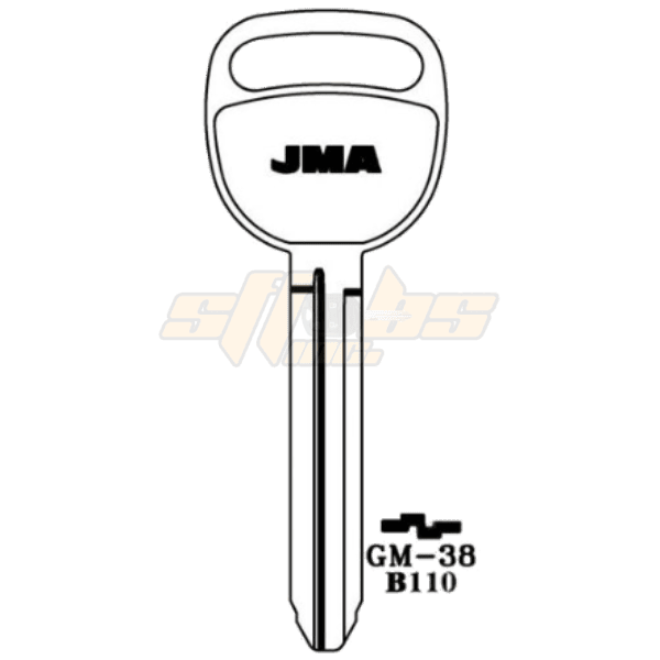 JMA GM DOUBLE SIDED 10 CUT KEY BLANK GM-38 B110 PACK OF 10