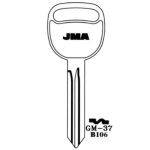 JMA GM DOUBLE SIDED 10 CUT KEY BLANK– Z KEYWAY – GM-37 P1115 B106 PACK OF 10
