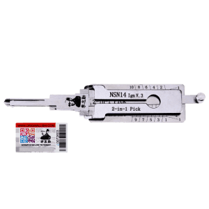 ORIGINAL LISHI NSN14 DA34 10 CUT 2 IN 1 LOCKSMITH IGNITION DOOR PICK TOOL