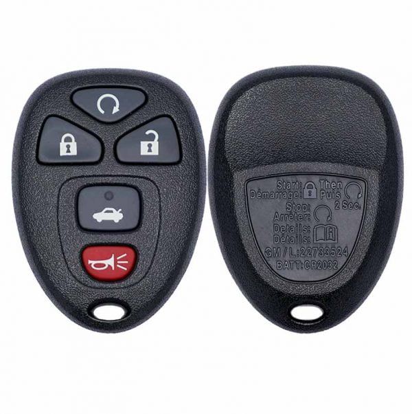 2004-2012 GM CHEVROLET PONTIAC BUICK 5B REMOTE START KEYLESS ENTRY REMOTE FOB KOBGT04A 22733524