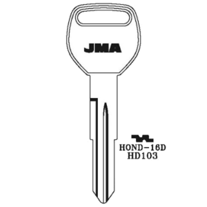 JMA HONDA ACURA DOUBLE SIDED 8 CUT KEY BLANK HOND-16D X214 B100 HD103 PACK OF 10