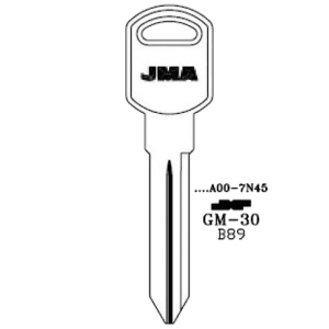 JMA GM DOUBLE SIDED 10 CUT KEY BLANK GM-30 B89 PACK OF 10