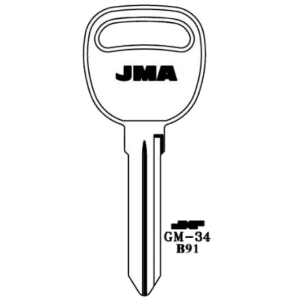JMA GM DOUBLE SIDED 10 CUT KEY BLANK GM-34 P1111 B91 PACK OF 10