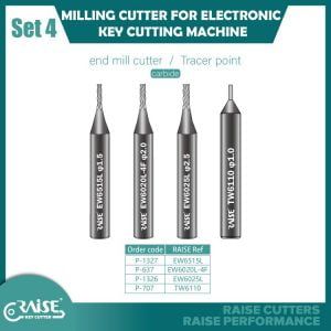 SET OF 3 END MILLING CUTTERS AND 1 TRACER FOR TRITON/CONDOR