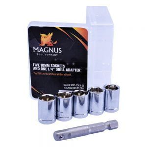 5-PACK 10mm SOCKETS + 1 ADAPTER BY MAGNUS