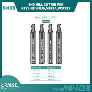SET OF 4 END MILL CUTTERS FOR KEYLINE NINJA VERSA VORTEX