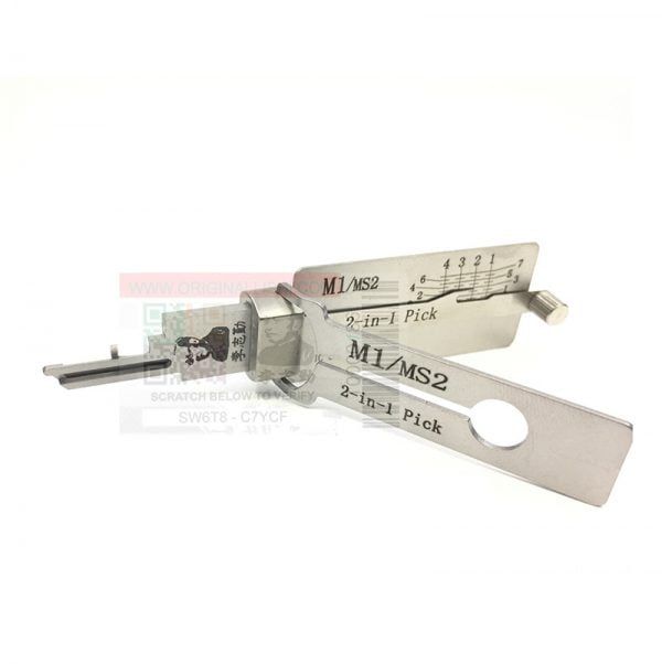 ORIGINAL LISHI 2 IN 1 PICK FOR MASTER LOCK PADLOCKS THAT USE M1 / MS2 KEY BLANKS - ANTI-GLARE