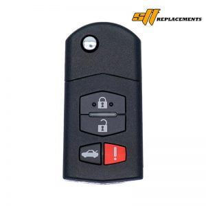 2006-2015 REPLACEMENT FOR MAZDA 4B FLIP STYLE KEYLESS REMOTE FOB TRANSMITTER BBM4-67-5RY BGBX1T478SKE125-01