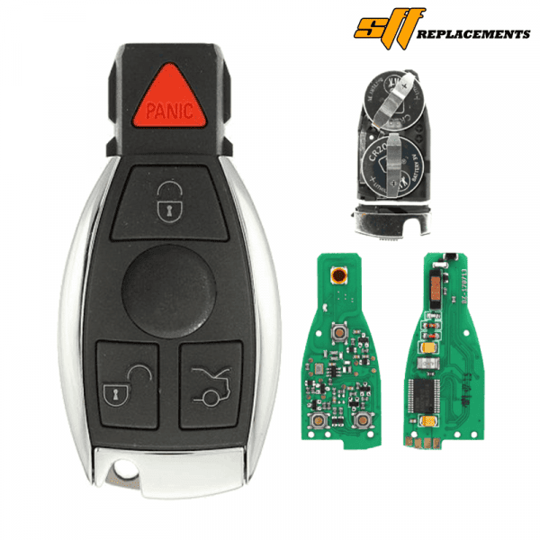 1997-2014 REPLACEMENT 4B FOBIK KEYLESS ENTRY TRANSMITTER FOR MERCEDES BENZ IYZ-3312 W/ 2 BATTERIES