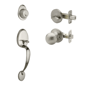 MAXTECH Satin Chrome Finish Single Cylinder Entrance Handleset - KW1 Keyway