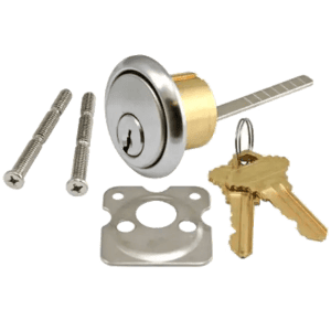 MAXTECH 1 1/8" (1.125) Rim Cylinder In Satin Chrome Finish - Schlage Keyway (SC1)