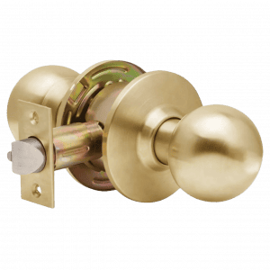 MAXTECH Builders series Grade 3 Passage Cylindrical Knob Lock Set Brass Finish 2-3/4” backset
