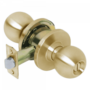 MAXTECH Builders series Grade 3 Privacy Cylindrical Knob Lock Set Brass Finish 2-3/4” backset