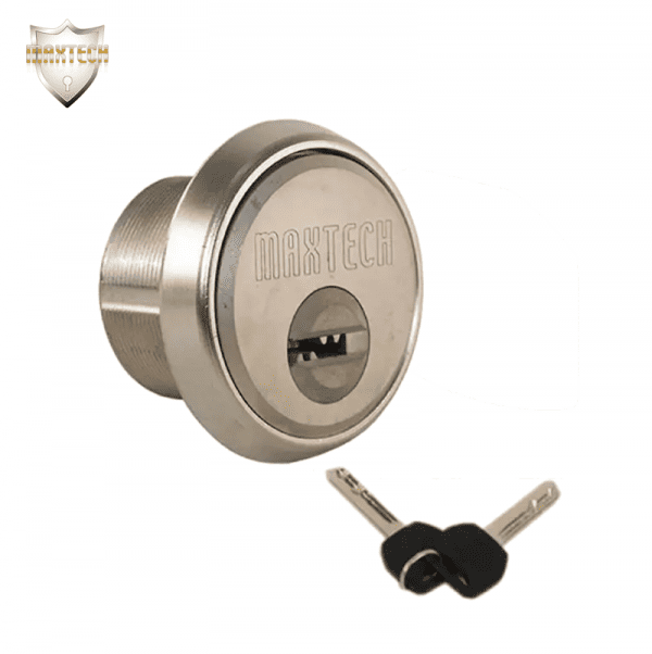 MAXTECH 1-1/8″ Rim/Mortise Cylinder With 2 Keys 006 KEYWAY (Satin Nickel Finish)