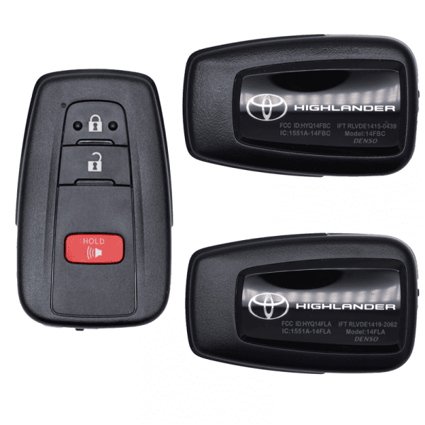 2020-2024 TOYOTA HIGHLANDER 3B SMART KEY REMOTE HYQ14FBC / HYQ14FLA (FOR USE WITH AUTOKEY TOYOTA TOOL & TANGO)